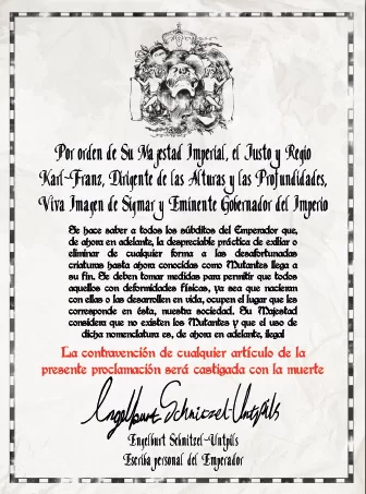 Edicto Imperial acerca de los Mutantes